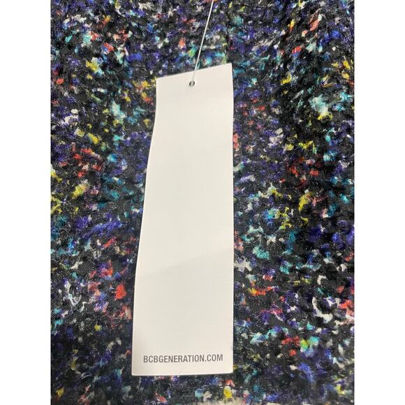 NWT BCBGeneration Sleeveless Dress Tiered Ruffled Womens Sz 4 Black Multicolored - Picture 13 of 14